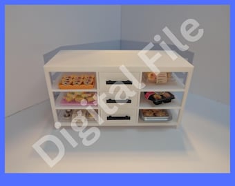 DIGITAL FILE | 1:6 Scaled Kitchen Island (w/ Open Display) | Miniverse Display | Miniverse Kitchen | Miniverse Furniture | 3D Printed