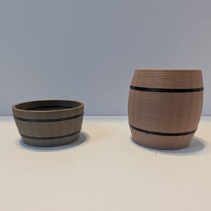 1:6 Scaled Mini Planter Barrel | Miniverse Display | Miniverse Nature Series | Miniverse Furniture | 3D Printed