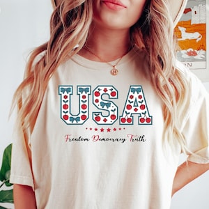 Patriotic Subtle FDT USA Comfort Colors® Tee, Freedom Democracy Truth Shirt, Anti Maga Shirt Resist 4th of July FDT Shirt Usa Anti Trump Tee