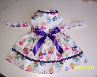 Colorful Small Dog White with Colorful Dancing Fairies Bow Pets Clothes