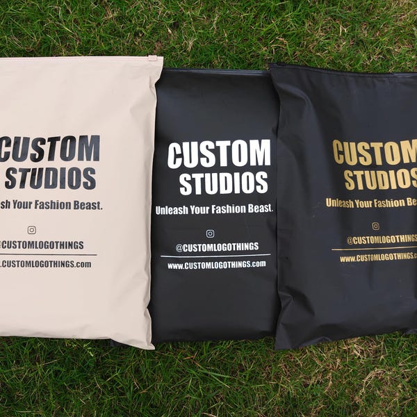 Custom Logo Zipper Bags: Black Clothing Packaging, Poly Mailer