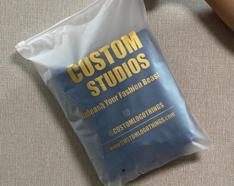 50 - 100 sacchetti smerigliati personalizzati, sacchetto trasparente, sacchetto di plastica per vestiti di alta qualità, sacchetto personalizzato per buste postali in polietilene, sacchetto di plastica con cerniera personalizzato