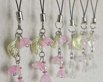 Lily of the Valley Phone Charm/Keychain | Glass Beaded Accessory