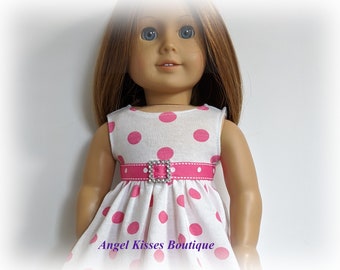 Pink Polka Dot Twirl Dress And Leggings Fits American Girl Or Similar 18-Inch Dolls