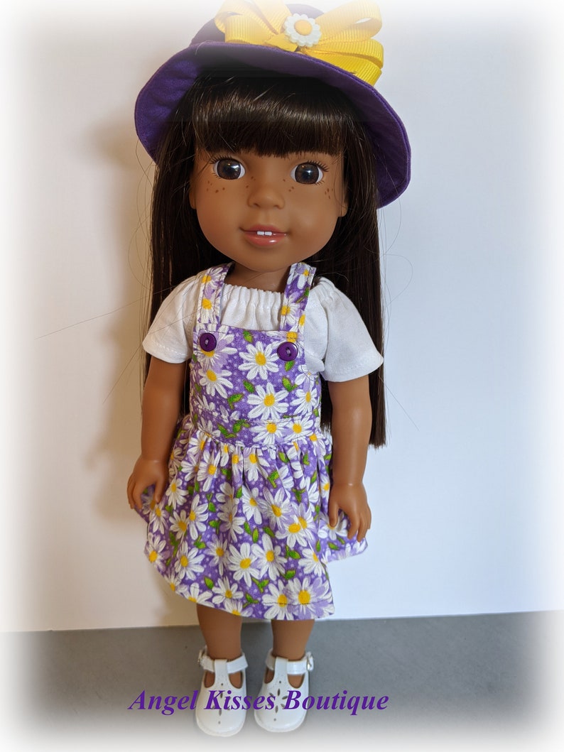 Purple Skirt Overalls Outfit With Peasant Blouse and Hat Fits Etsy