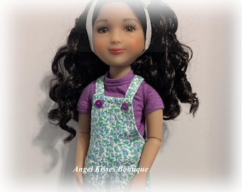 Floral Print Doll Romper & T-Shirt Set: Fits 15 Inch Dolls