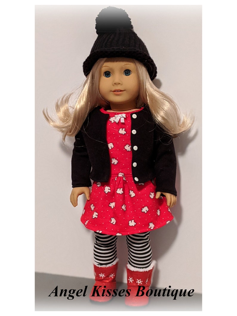 18 Inch Doll Clothes Fits American Girl, Our Generation and Similar Dolls Cozy 4-Piece Winter Polar Bear Outfit image 2