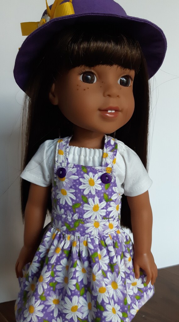 purple overalls skirt