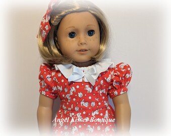 1930's Inspired Tea Party Dress For American Girl Kit, Our Generation and Similar 18 Inch Dolls