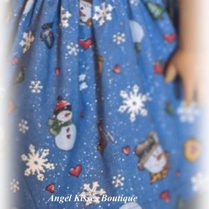 Snowman Print Fifties FLair Dress Fits American Firl Or Similar 18-Inch Soft-Bodied Dolls image 10