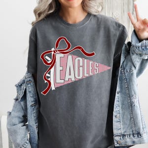 Eagles Pennant PNG | Maroon Gingham & Lace School Spirit Design | Eagles Game Day PNG | Eagles Team Spirit Png