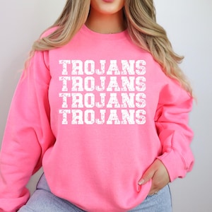 Trojans Sporty Distressed Png | Trojans Game Day Png | Trojans Team Spirit Png