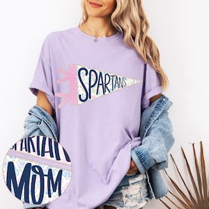 Spartans Floral and Pearl Pennant | Spartans Game Day Png | Spartans Game Day Png | Preppy Game Day Png
