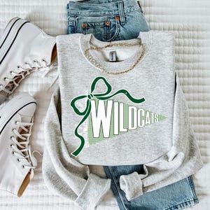 Wildcats Pennant PNG | Forest Green/White Gingham & Lace School Spirit Design | Wildcats Game Day PNG | Wildcats Team Spirit Png
