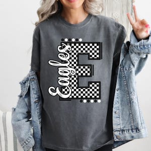 Retro Checkered Eagles Png | Eagles Game Day Png | Eagles Team Spirit Png
