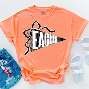 Eagles Pennant PNG | Black Gingham & Lace School Spirit Design | Eagles Game Day PNG | Eagles Team Spirit Png