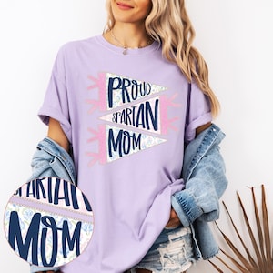 Proud Spartan Mom Floral and Pearl Pennant | Spartans Game Day Png | Spartans Game Day Png | Preppy Game Day Png