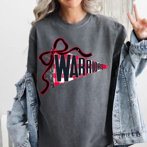 Banderín de los Warriors PNG / Diseño de espíritu escolar de cuadros vichy negros y encaje / Día del juego de los Warriors PNG / Espíritu de equipo de los Warriors Png