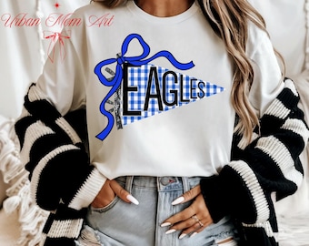 Eagles Pennant PNG | Black Gingham & Lace School Spirit Design | Game Day PNG | Eagles Team Spirit Png