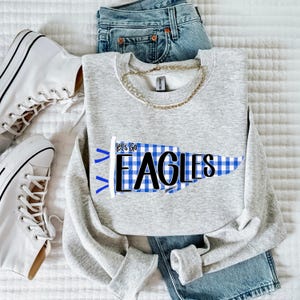 Eagles Team Pennant PNG | Let’s Go Eagles Gingham Design | Eagles School Spirit PNG | Game Day PNG | Eagles Png
