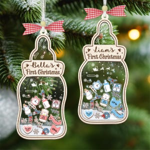 Baby&#39;s First Christmas Ornament 2025, Personalized Baby 1st Christmas Ornament, Custom New Baby Gift, Shake Babies Ornament, Baby Shower