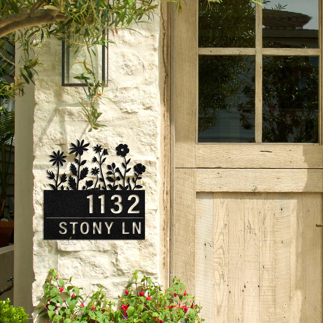 Address Plaque, Custom Metal Address Sign , Metal House Number Sign ...