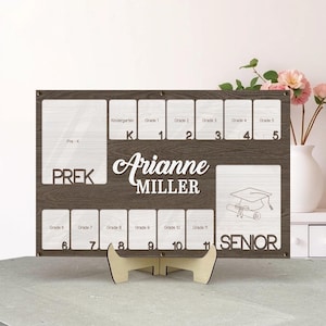 Pre K to Senior Graduation Photo Frame, Custom School Years Photo Frame, Pre K-12 Grade School Picture Frame, Custom Name School Year Frame