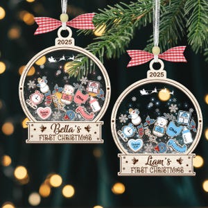 Custom Baby First Christmas Ornament 2025, Personalized Shaker Baby Ornament, Custom Baby Shower Xmas Gift