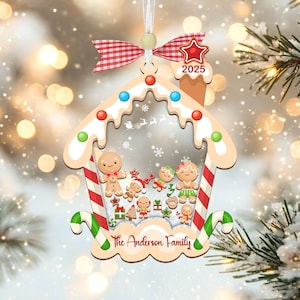 Family Shaker Ornament Personalized, Family Christmas Ornaments 2025, Custom Gingerbread Ornament, Family Christmas Gifts, Christmas Gift