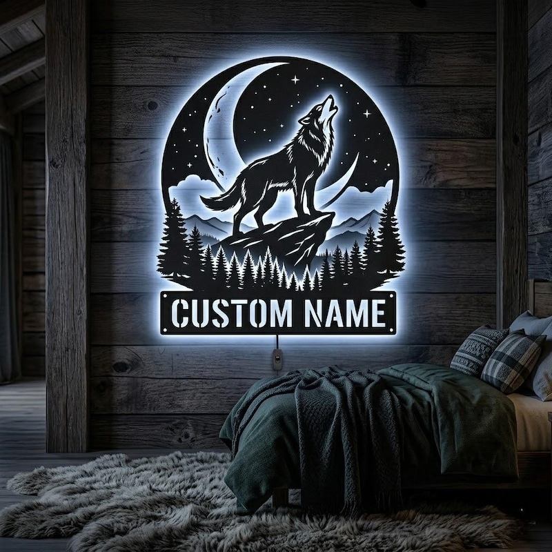 Wolf Moon Led Sign - Etsy