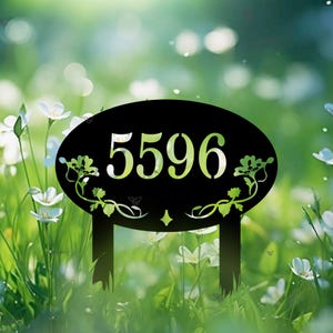Personalized Lawn Address Sign, Metal House Numbers for Yard, Custom Address Yard Stake,Driveway House Number Sign,Address Number Sign Stake