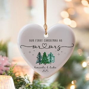 Our First Christmas As Mr & Mrs Ornament, First Married Christmas Ornament 2025, Married Ornament, Wedding Ornament, Mr And Mrs Gifts