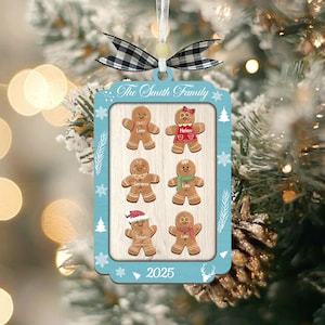 Personalized Gingerbread Family Christmas Ornament, Custom Gingerbread Ornament, Christmas Gift For Family 2025