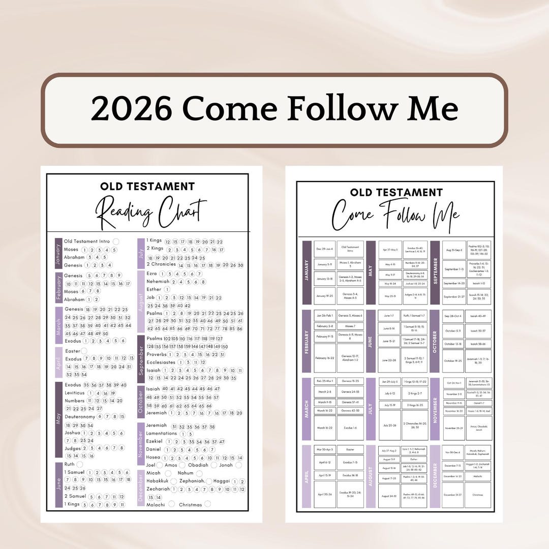 Come Follow Me 2026 Old Testament Reading Chart Bundle (PDF Download ...