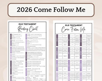 Come Follow Me 2026 Old Testament Reading Chart Bundle (PDF Download)