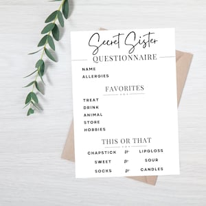Secret Sister Girls Camp Survey | Girls Camp | LDS Girls Camp Leader | LDS Girls Camp Activities | Secret Sisters Activity and Gifts