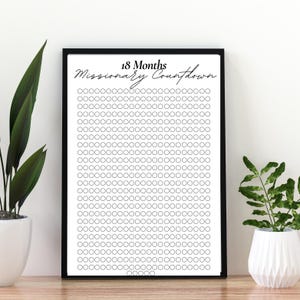 LDS Mission 18 Month Missionary Countdown | LDS Missionary Sister Missionary | Missionary Mom | LDS Mission Printables | Calendar Printable
