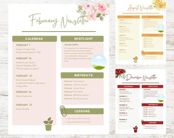 Edytowalny szablon biuletynu Stowarzyszenia Pomocy LDS: Kolorowy projekt (Canva, do pobrania w wersji cyfrowej)