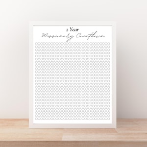 LDS Mission Two Year Missionary Countdown | LDS Missionary Elder Missionary | Missionary Mom | LDS Mission Printables | Calendar Printable 2
