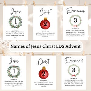 Names of Jesus Christ LDS Advent Calendar | Printable Christmas Scripture Advent Cards | Christian Gift | LDS Christmas Countdown