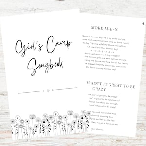 Girls Camp Song Book | Young Women | DIGITAL PDF | Girls Camp Songs and Lyrics Booklet | Printable LDS Girls Camp Music