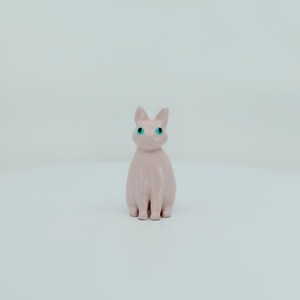 Pink sphynx cat figurine - custom hand-painted