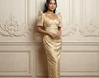Handwoven Silk Filipiniana Dress