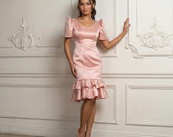 Elegant Modern Filipiniana Dress Pink Duchess