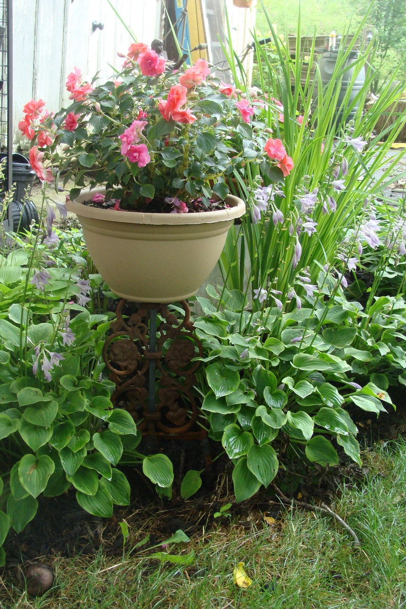 Short Rose Cast Iron Plant Stand