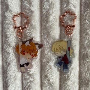 BTD Boyfriend To Death Ren Hana And Lawrence Oleander Crystal Acrylic Keychains