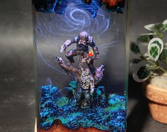 Halloween Resin Lamp: Spooky LED Night Light, Gothic Home Decor