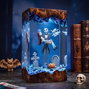 Jack and Sally Resin Lamps - Etsy