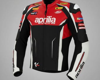 Aprilia-jas, leren motorjack heren, originele Aprilia rundleren jas, leren motorjas biker's Racing