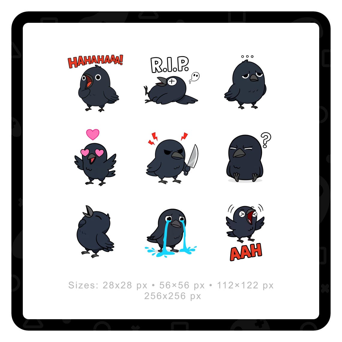 Raven Emotes / Stream Emote – Raven / Crow Set for Twitch, Youtube ...